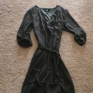 Green dress zipper front